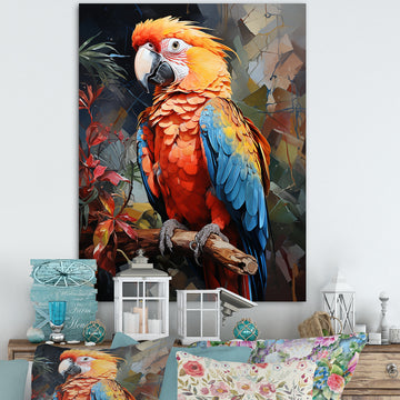 Parrot Tropical Flamboyance - Coral Parrot Wall Art